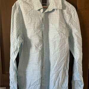 GAP Men’s Blue Check Shirt – Classic Fit, Size Large